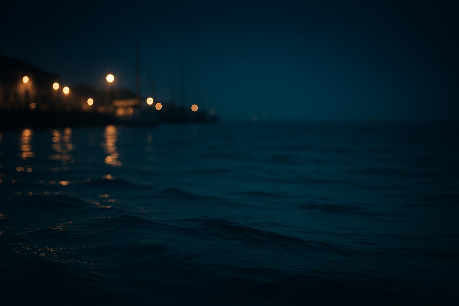 Ocean waves at harbor